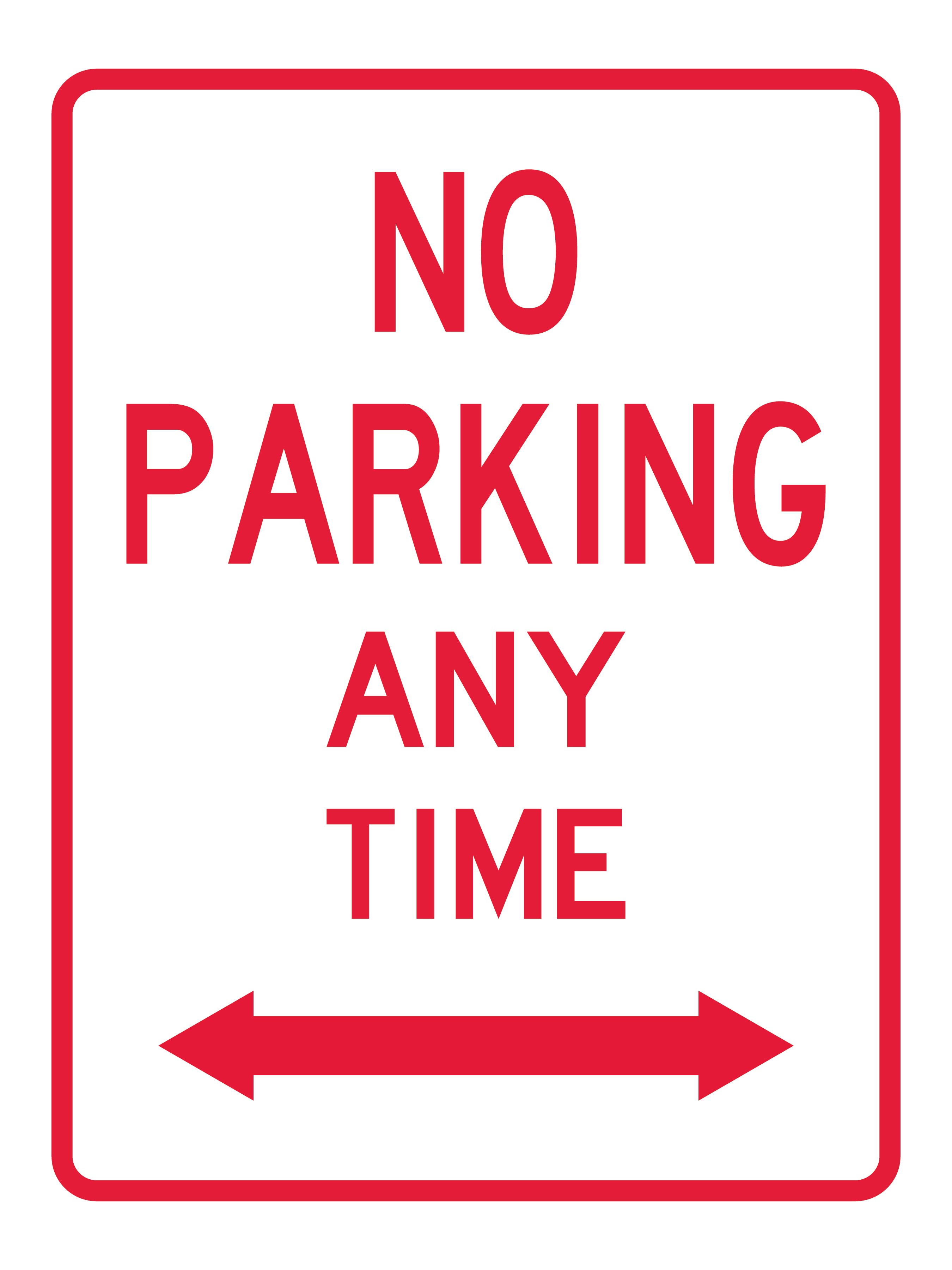 no parkiing any time R7-1 